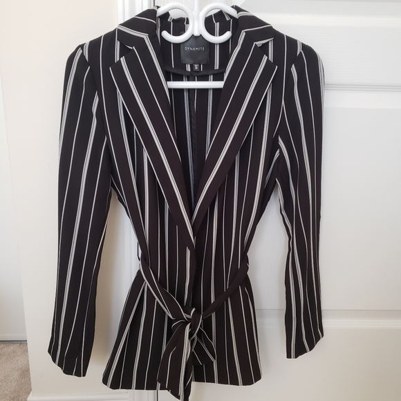 Dynamite Pinstripe Open Blazer XS - Picture 1 of 7